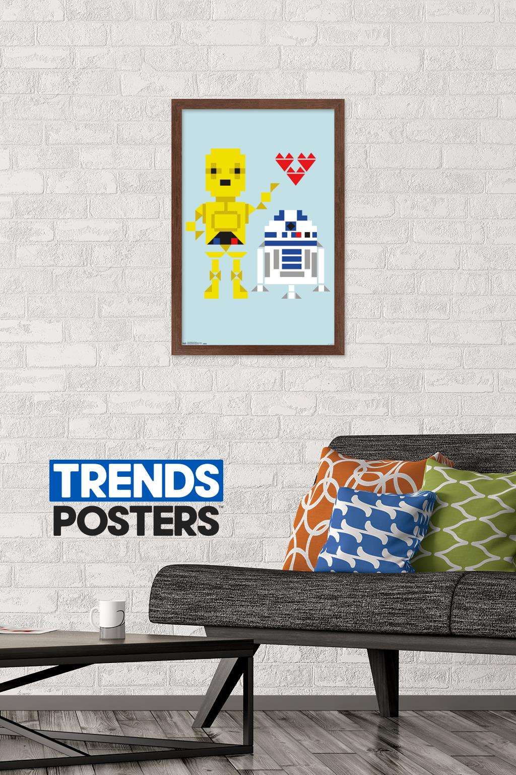 Star Wars: Saga - Droids Hearts Wall Poster, 14.725" x 22.375", Framed