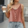 thumbnail image 2 of Yubnlvae Red Cotton Linen Camisole Tops for Women Spaghetti Strap Loose Fit Tank Top Summer 2025 Casual Sleeveless Shirts, Xl, 2 of 4