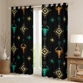 thumbnail image 2 of Feelyou Hippie Tribal Aztec Black Out Curtains for Adult, Retro Triangle Abstract Curtains Pack of 2 (42x63 Each), Southwestern Bedroom Curtains, Window Curtains Home Decor, 2 of 6