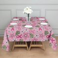 thumbnail image 3 of Pink Breast Cancer and Pioneer Flower Square Tablecloth,Waterproof Square Table Cover,Wipeable Spillproof Washable Table Cover for Home Kitchen Party Decor 60"x60"(152x152cm), 3 of 6
