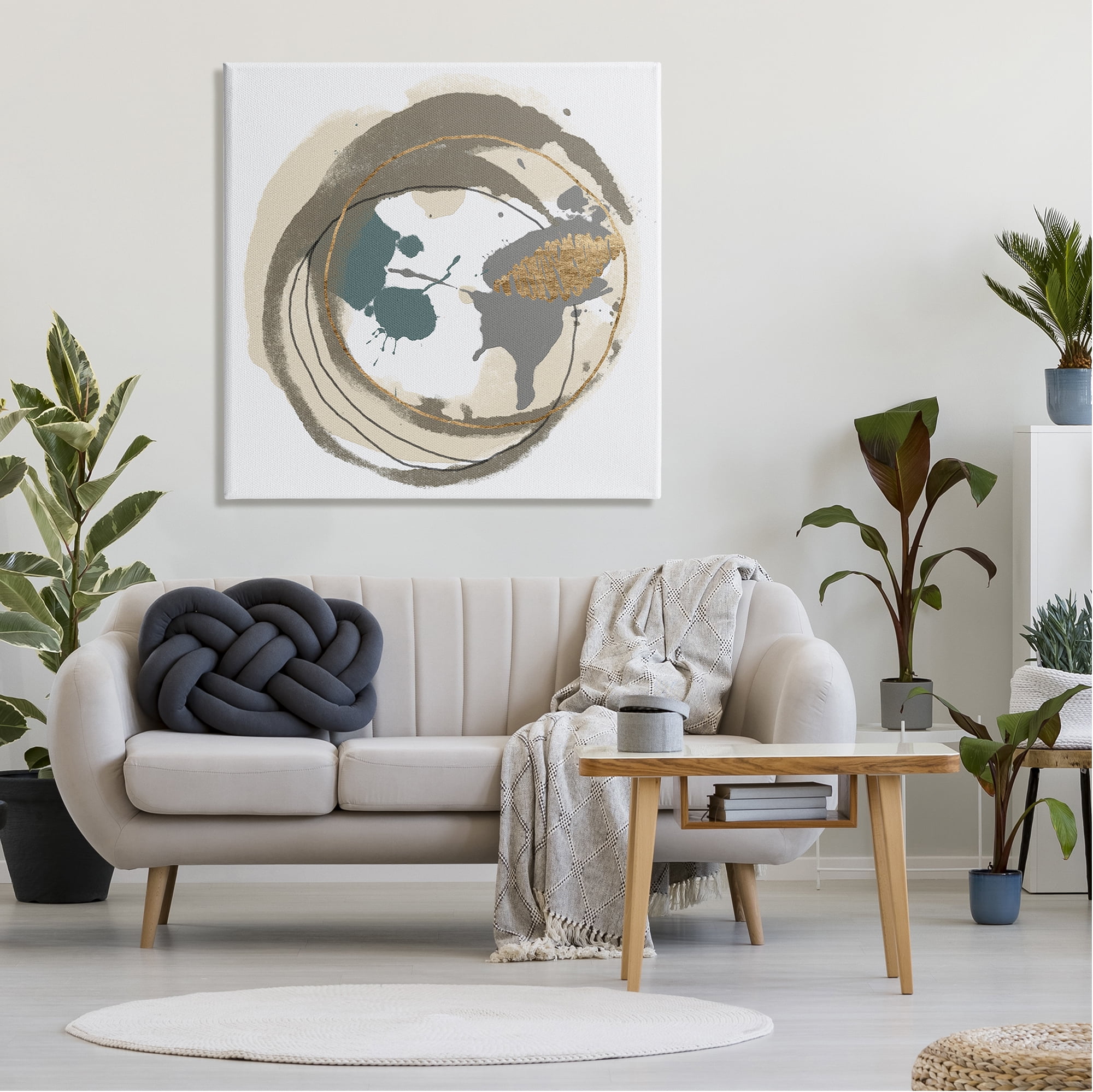 Stupell Contemporary Circles Overlapping Abstract Abstract Painting Gallery Wrapped Canvas Print Wall Art