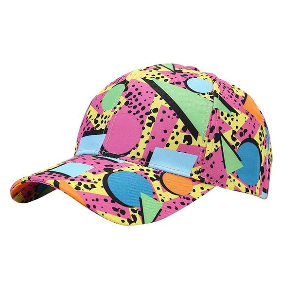Unisex Graffiti Baseball Cap Versatile Outdoor Sports Sun Protection Sun Hat J-224 Bright Pink