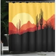 thumbnail image 3 of Ambesonne Arizona Shower Curtain, Wild Western Sunset Cactus, 69"Wx84"L, Burnt Orange Mustard, 3 of 4