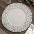thumbnail image 6 of Efavormart 6 Pack | 13" Matte Gray Plastic Hammered Rim Dinner Charger Plates, Decorative Disposable Irregular Round Serving Plates, 6 of 11