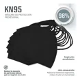 thumbnail image 3 of Cubrebocas Kn95 Tapabocas Mascarilla 5 Capas Negro Kit 200 Piezas Gaon KN95, 3 of 8