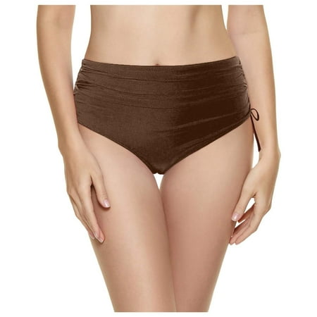 RUTAYY Swimwear Women Swim Bottom High Waist Retro Basic Full Coverage Bikini Tankini Swimsuit Briefs Brazilian Swim Wear