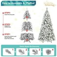 thumbnail image 6 of Spaco Artificial 6ft Flock Christmas Tree with 752PVC/Hard Needle Mixed Branch Tips, Christmas Tree with Hinged Premium & Foldable Base for Indoor Holiday Decoration, Green+White, 6 of 8