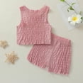 thumbnail image 5 of BONIXOOM Girls Clothes Toddler Outfits Kids Clearance Clothes Sleeveless Round Neckline Buckle Christmas Set Pink 18-24 Months, 5 of 9