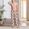 thumbnail image 5 of Uemuo German Shepherd Dog Pattern Men's Wide Leg Palazzo Lounge Pants with Pockets Light Weight Loose Comfy Casual Pajama Pants-Large, 5 of 9