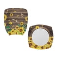 thumbnail image 5 of SCRAWLGOD Sunflowers Moth Wood Grain Soft Chair Covers for Office Desk Chairs Stretch Easy to Remove Boss Chair Covers Washable Scratch Resistant Chair Protector, 2 Pieces, 5 of 7