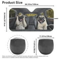 thumbnail image 4 of KUIFORTI Large Windshield Sun Shade Funny Pug Car Window Shade Keep Vehicle Cool Protect Your Car from Sun Heat & Glare Best UV Ray Visor Protector, 66.53" x 34.44", 4 of 5