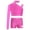 Hot Pink, variant on Miutii Kids Girls Dance Outfit 2 Piece Shiny One Shoulder Crop Top with Shorts Gymnastics Yoga Workout Activewear Navy Blue 8