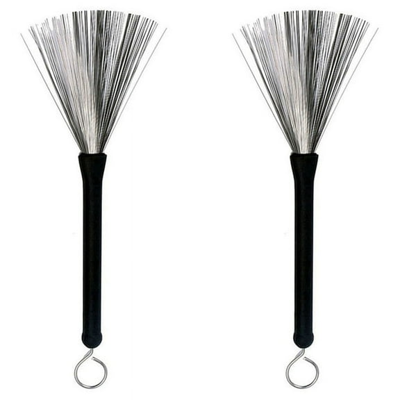 2X Retractable Jazz Drum Brushes Stick Steel Wire 32cm Cleaning Brushes for Jazz Rock Music Lover
