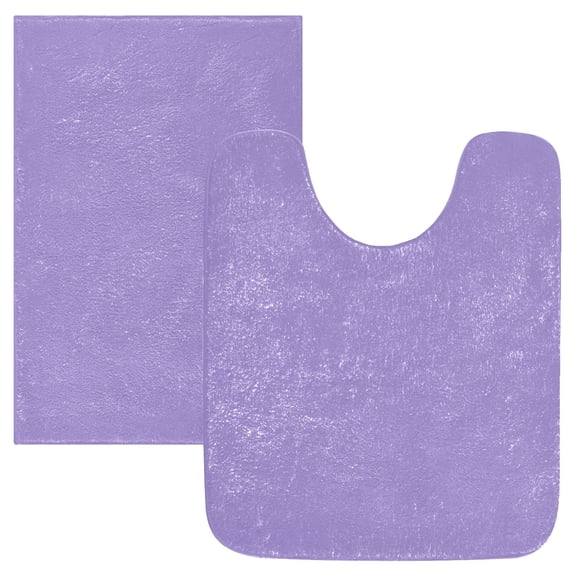 Ryvnso Lavender Purple Bathroom Shaggy Rugs Toilet Mat Soft Contour Rug