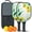 Black, variant on Pickleball Paddles Set Of 2, Fiberglass Surface, Spring Flowers Floral Print, 4 Balls & Bag