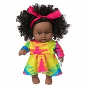 DPTALR Black African Black Baby Cute Curly Black 8-Inch Vinyl Baby Toy