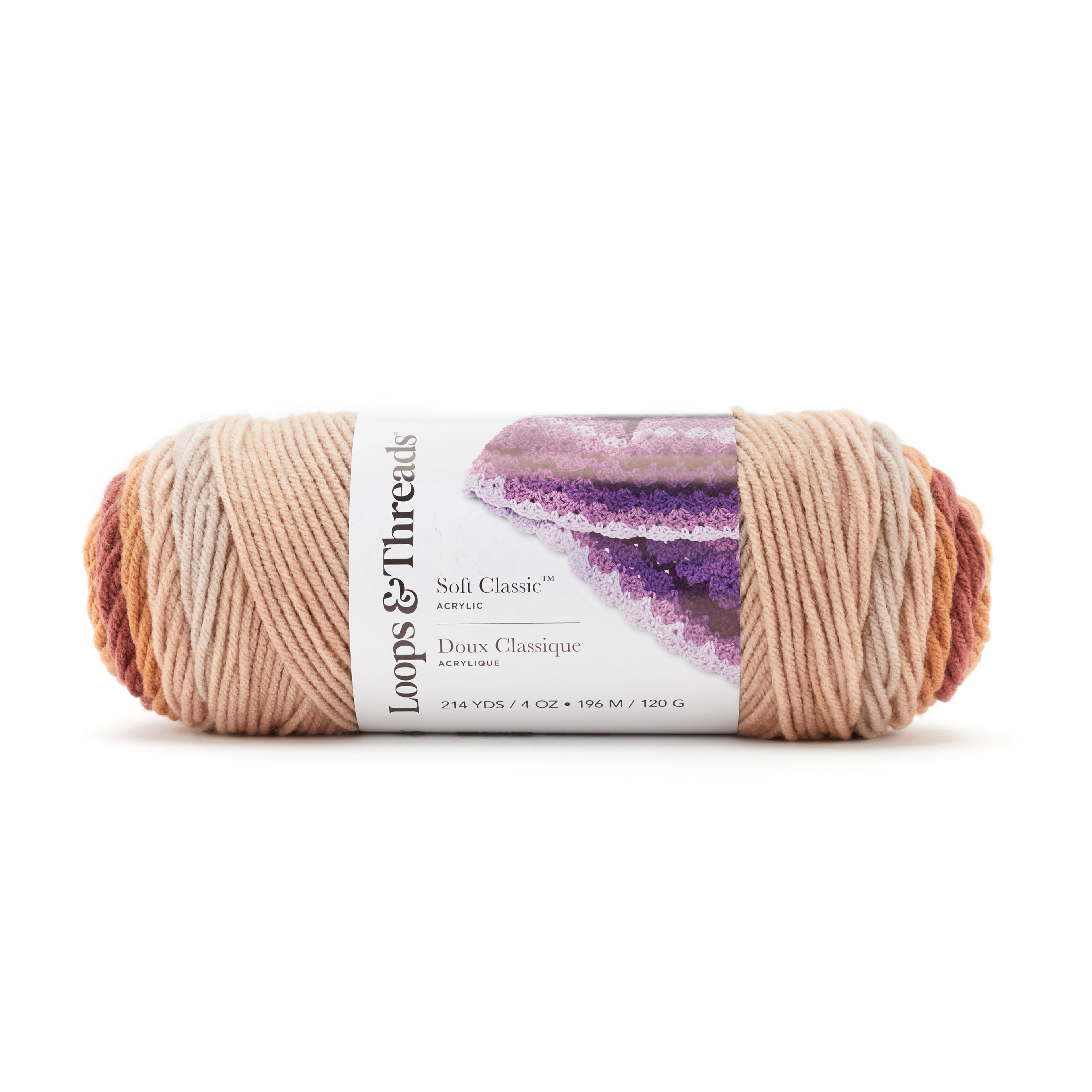 Loops & Threads Soft Classic Ombre Yarn - Ombre Yarn for Knitting, Crochet, Weaving, Arts & Crafts - Taupe Ombre, Bulk 12 Pack
