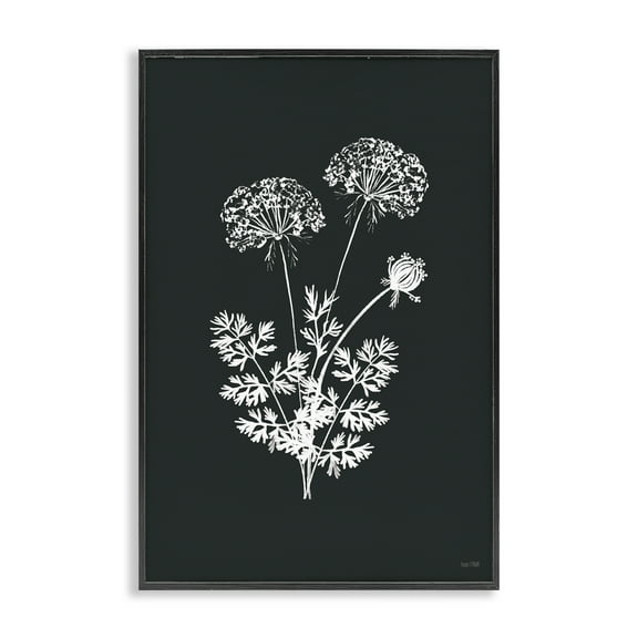 Stupell Industries Black Herb Bunches Botanical & Floral Painting Black Framed Art Print Wall Art, 12 x 18
