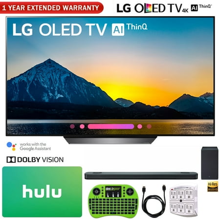 LG OLED55B8PUA 55" Class B8 OLED 4K HDR AI Smart TV (2018) + LG SK9Y 5.1.2-Channel Hi-Res Audio Soundbar with Dolby Atmos + Hulu $100 Gift Card + More