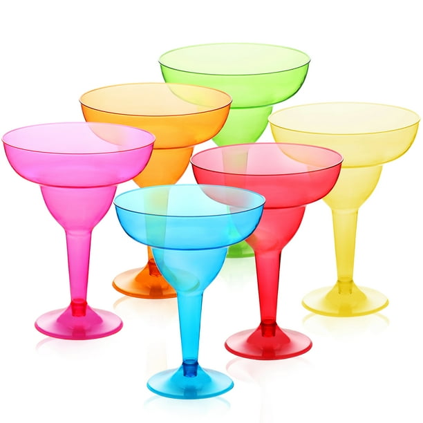 36 Pack 12 Oz Plastic Margarita Glasses Cups Fiesta Taco Party
