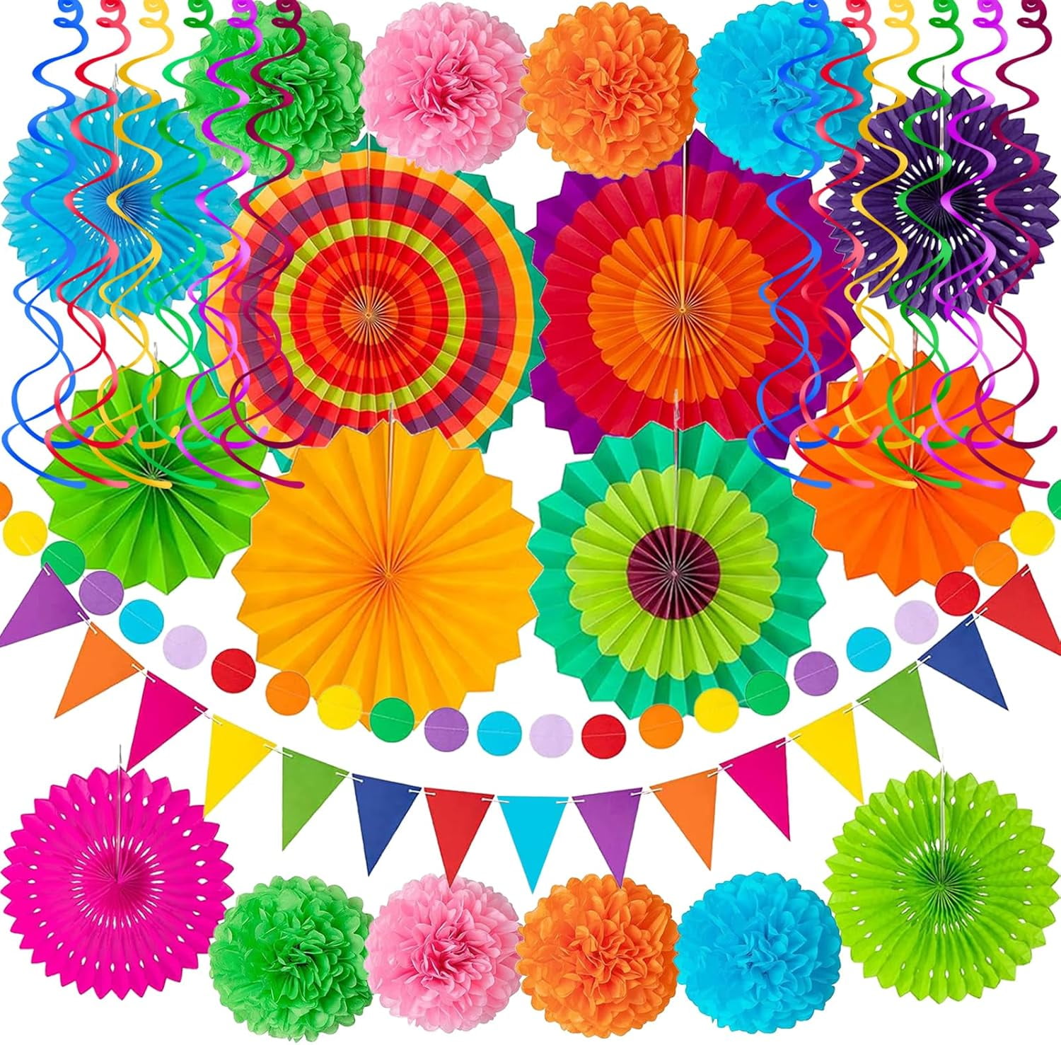 Fiesta Party Deko-Set – Mit Kaktus-Banner, Papierfächern & Foto-Props – Für Cinco De Mayo & Sommerpartys