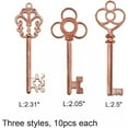 thumbnail image 3 of U8MO Large Skeleton Key Pendants Rose Gold Tone 2.5" Steampunk Supply 2 Sided 30, 3 of 3