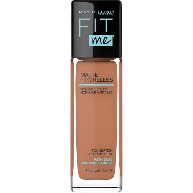 Maybelline New York Fit Me Matte + Poreless Foundation Makeup, Ultra-Lightweight Formula Controls Shine, for Normal to Oily Skin, 338 spicy brown ,30 ml