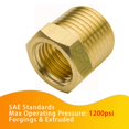 thumbnail image 2 of Legines - Buje hexagonal para tubería de latón de 1/2" NPT macho a 1/4" NPT hembra adaptador 1200 psi (paquete de 2), 2 of 5