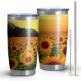 thumbnail image 1 of 20oz Tumbler with Lid and Straw Stainless Sunflowers Steel Vacuum Insulated Water Coffee Tumbler Cup, Double Wall Vacuum Insulated Travel Mug Reusable Tumblers for Ice Drinks, Hot Beverage, 1 of 6