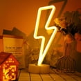 thumbnail image 2 of Letrero LED de neón ENUOLI Lightning blanco cálido con base USB/batería, 2 of 9