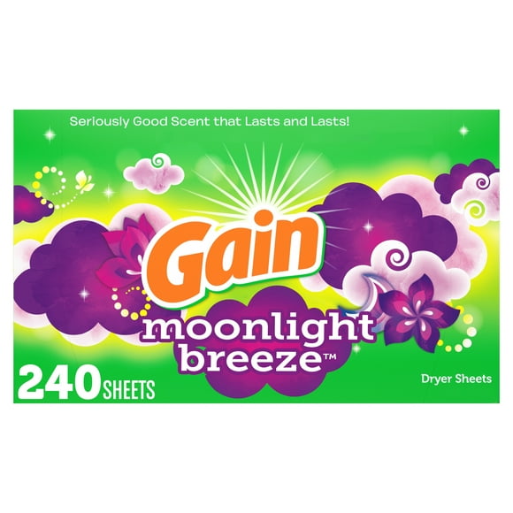 Gain Fabric Softener Dryer Sheets, Moonlight Breeze, 240 Count