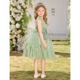 thumbnail image 4 of IBTOM CASTLE Toddler Girls Butterfly Birthday Dress Ruffle Tulle Flower Girl Wedding Pageant Formal Party Dress Floral Shiny Butterfly for Photo Shoot 3-4T Green, 4 of 7