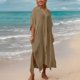 thumbnail image 5 of Trajes de baño para mujer, Trajes de baño para mujer, Traje de baño para mujer, Cárdigan bikini con solapa sólida, Vestido de playa para mujer, 5 of 9
