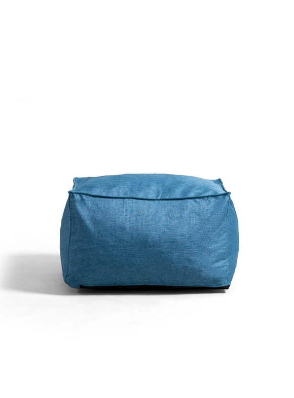 Big Joe Imperial Lounger Ottoman Foam Filled Bean Bag with Removable Cover, Pacific Blue Union, Durable Woven Polyester, 2 feet