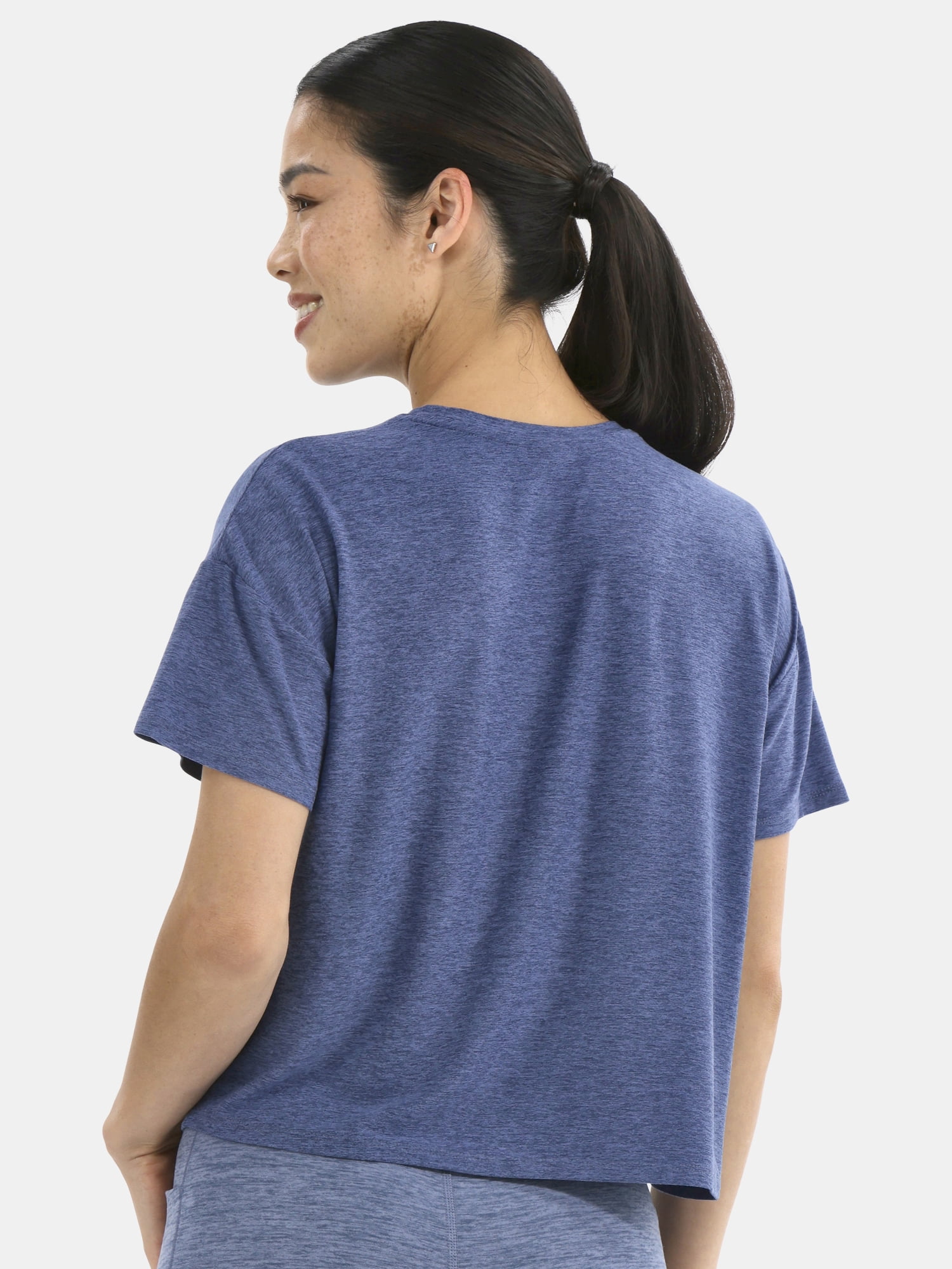 Athletic Works Women's ButterCore Cropped Tee with Short Sleeves, Sizes XS-XXXL