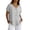 Light Gray, variant on Women's Casual Short Sleeve V-Neck Button-Down Top - Loose Fit Linen-Blend Blouse for Summer, Everyday Wear & Vacation Light Blue XL