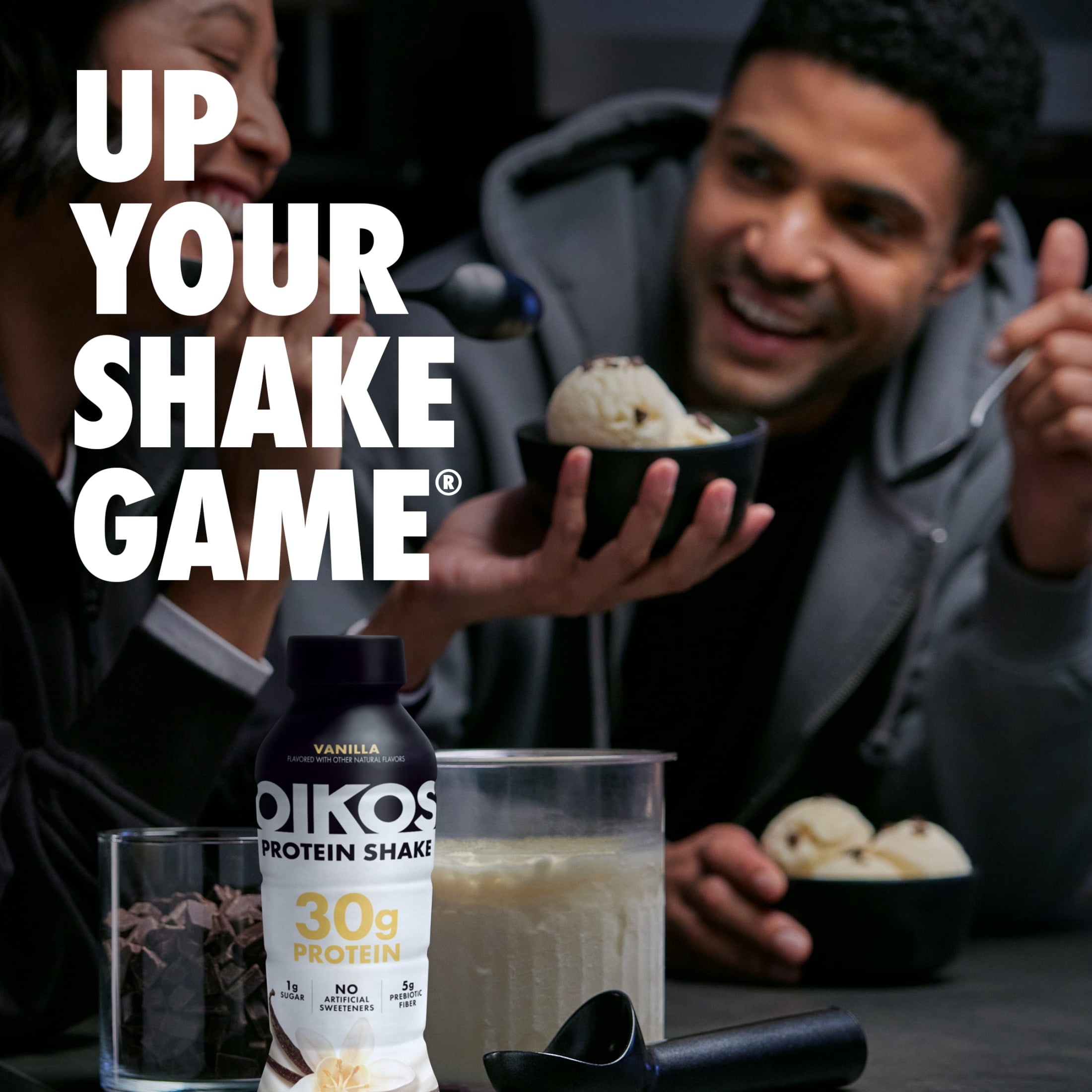 Oikos 30g Protein Shake, Mocha Latte, Shelf Stable, 12 fl oz, 4 Count Bottles