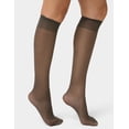 thumbnail image 3 of No nonsense Women's Sheer Knee Highs with Comfort Top 8 Pair Pack, Off Black, Plus, 3 of 4