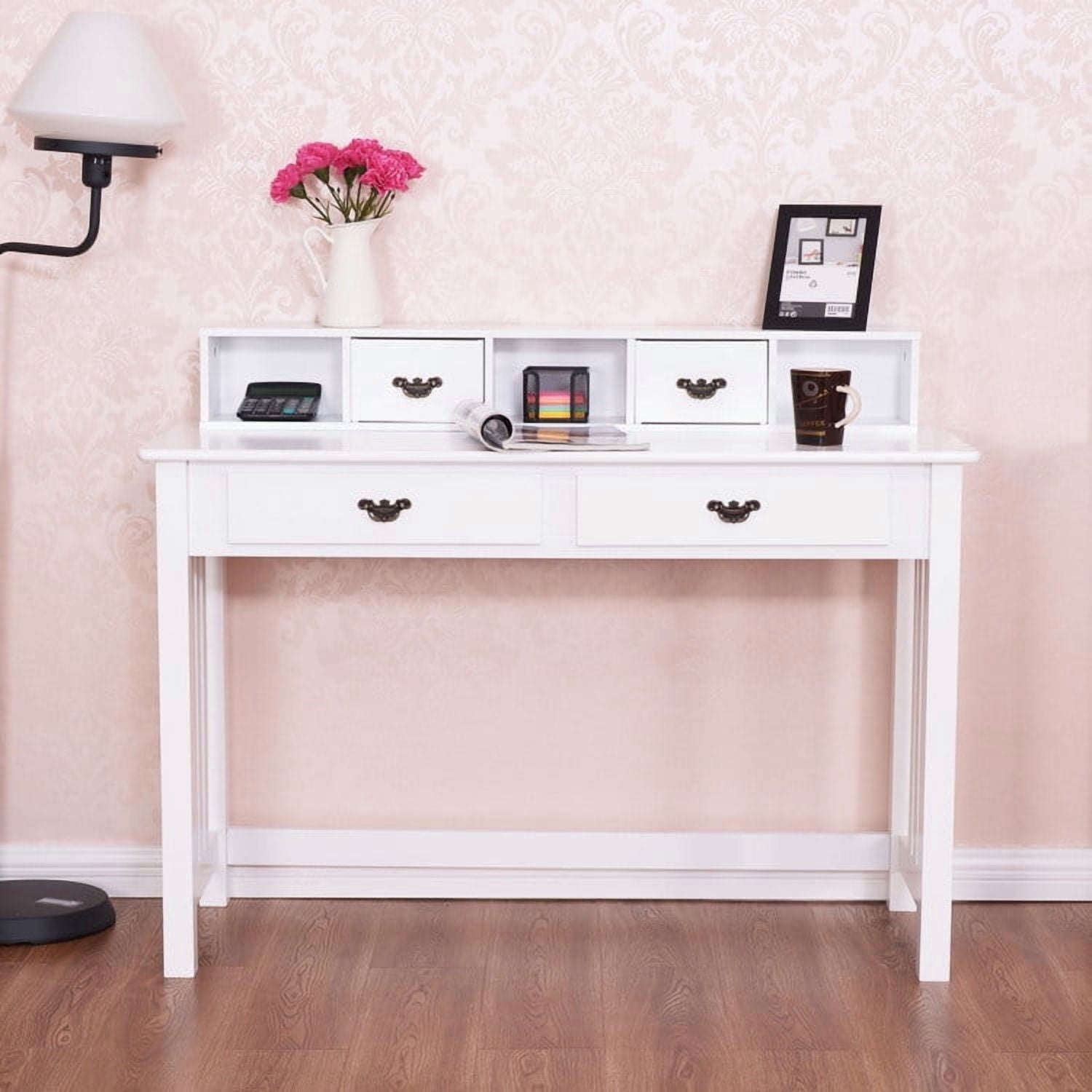 Grace Paws Home Office Writing Desk with 4 Drawer Computer Study Table