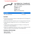 thumbnail image 2 of Lower Radiator Hose - Compatible with 1998 - 2003 Toyota Sienna 3.0L V6 GAS 1999 2000 2001 2002, 2 of 2