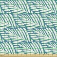 thumbnail image 2 of Botanical Fabric by the Yard, Summer Nature Jungle Leafage Pattern Tropical Palm Leaves Design, Decorative Upholstery Fabric for Chairs & Home Accents, Dark Turquoise and White by Ambesonne, 2 of 5
