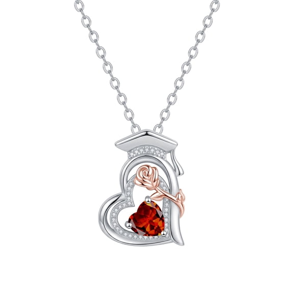 Graduation Gifts for Her, Sterling Silver Class of 2026 Graduation Cap Necklace, 12 Months Birthstone Jewelry for Women, Best Friend, Daughter, Graduate