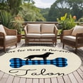 thumbnail image 5 of Blue Black Buffalo Checkered 8' Round Area Rug, Bones Cute Dogs Pets Washable Non-Slip Large Circle Rugs for Living Room Bedroom, Soft Low Pile Rug Carpet for Dining Room Kitchen Farmhouse, 5 of 9