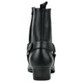thumbnail image 3 of OSSTONE Dress Boots Chelsea Designer Boots for Men Zipper-up Leather Microfiber Casual Heel Shoes JY015-CQ-7.5 Black, 3 of 6