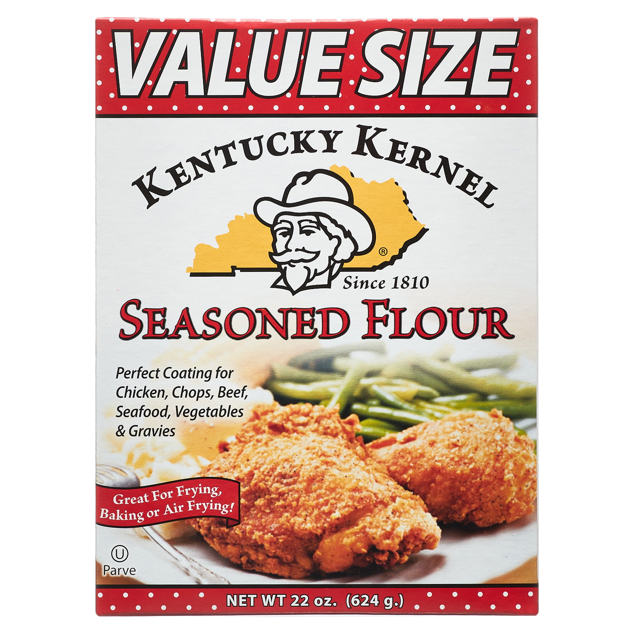 (2 pack) Kentucky Kernel Original Seasoned Flour, Coating Mix for Frying, Value Size, 22 oz Box