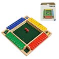 thumbnail image 2 of Shut The Game Shut The Wooden Dice Board Game Four Flip Card Game Upgraded Wooden Dice Games for 2 4 Players Improves Mathematical Skills for Classroom Home, 2 of 6