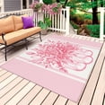 thumbnail image 4 of Outdoor Rug 3x5 ft Pink Eucalyptus Leaves Outdoor Large Area Rug Non Slip Rubber Floral Vase Stripes Front Door Mat RV Rug Camping Carpet Patio Outdoor Rugs for Backyard Balcony Deck Porch Indoor, 4 of 9