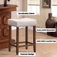 thumbnail image 4 of Giantex Wood Saddle Stools, Dining Chair w/Upholstered Cushion for Kitchen, Pub, 4 of 6