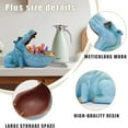 thumbnail image 5 of Hippo Statue Home Resin Hippopotamus Figurine fun candy dish,Key bowl,big mouth Sculpture Table Art Decoration Sundries Container Storage Box(Dark Blue), 5 of 13