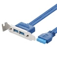 thumbnail image 3 of Panel Trasero Hembra Usb 3,0 De 2 Puertos A Placa Base Adaptador De Cable De Extensión De Cabezal De 20 Pines Con Soporte De Placa De Ranura Pci Cateissary EL012683-00, 3 of 6